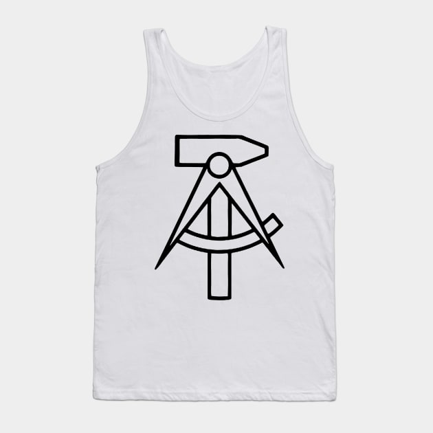 DDR GDR East Germany Emblem Hammer Transparent Tank Top by ArtFay